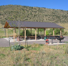 Meadowlark Cove shelter at Bear Creek Lake Park