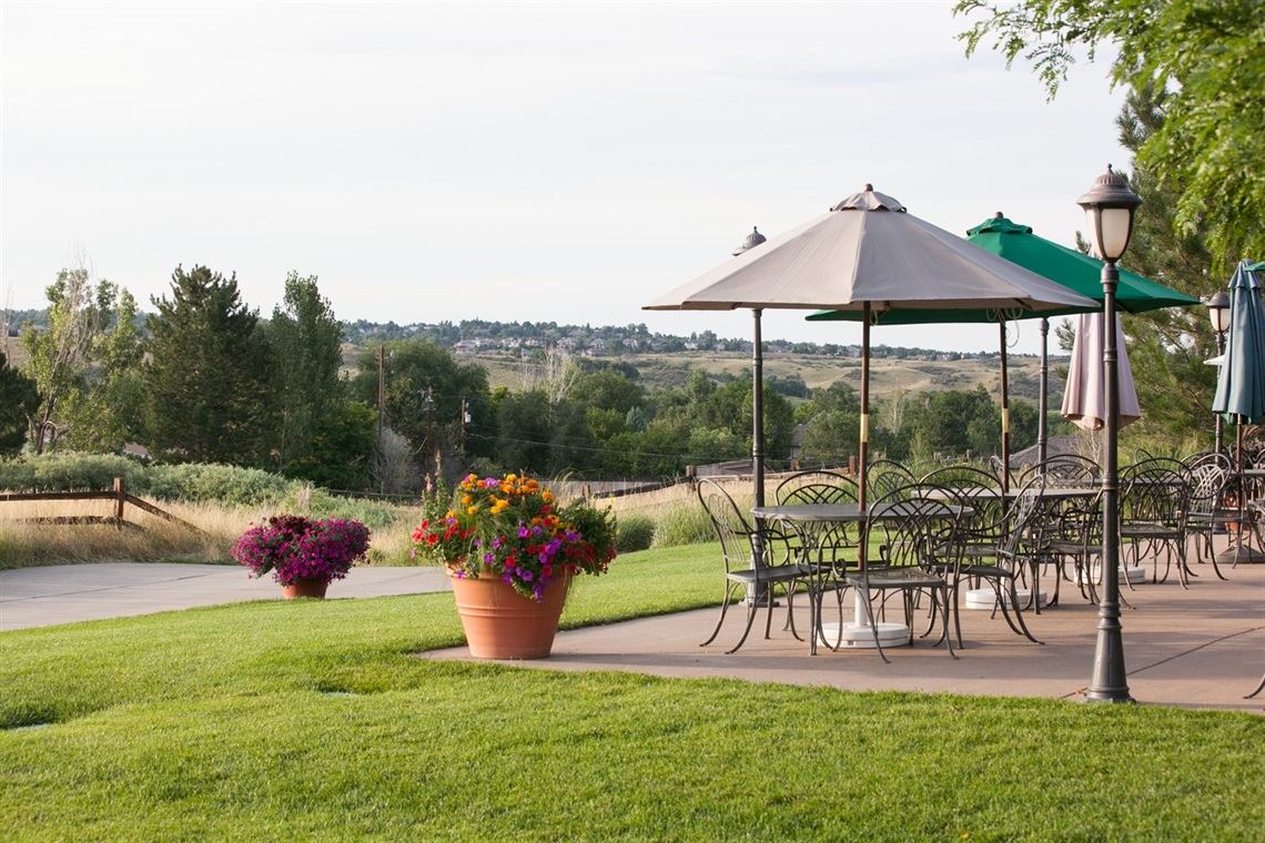 Restaurant patio at Homestead Golf Course  with photo courtesy of Ryan Olsen Photographer