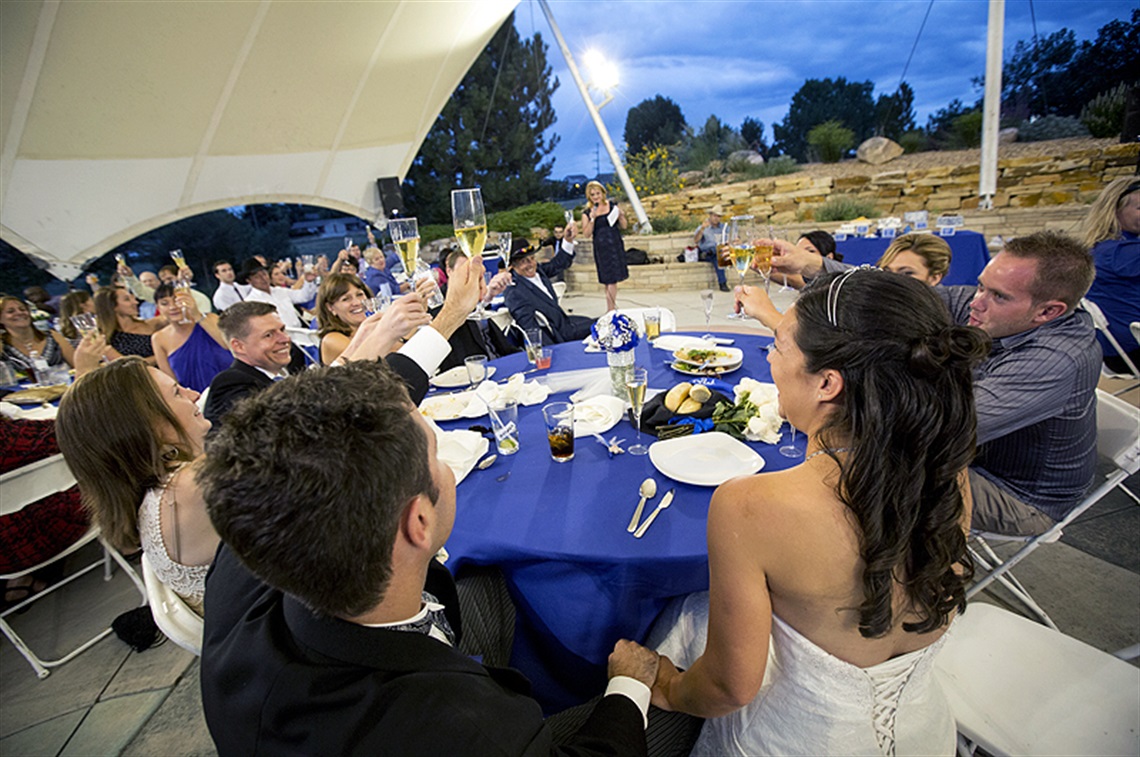 Brian and Shea toasting in amphitheater.jpg